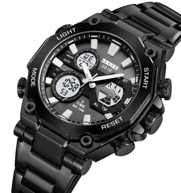 Часы мужские наручные кварцевые Skmei 2210 Черный Киев - изображение 3