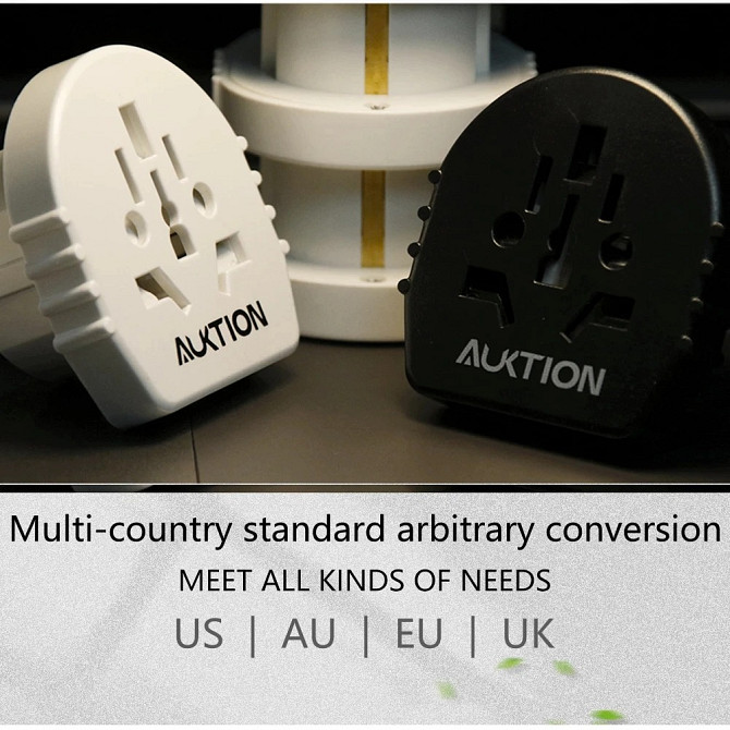 Універсальний перехід Aukion з US/UK/AU на євро (EU) вилку v2 (Білий, 16А) Миколаїв - фото 4