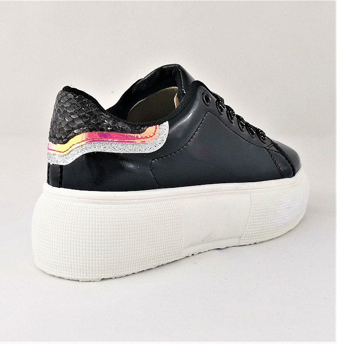 .Жіночі Кросівки на Танкетці Чорні Сліпони Мокасини на Платформі (розміри: 38) - 09-1 Дніпро - фото 3