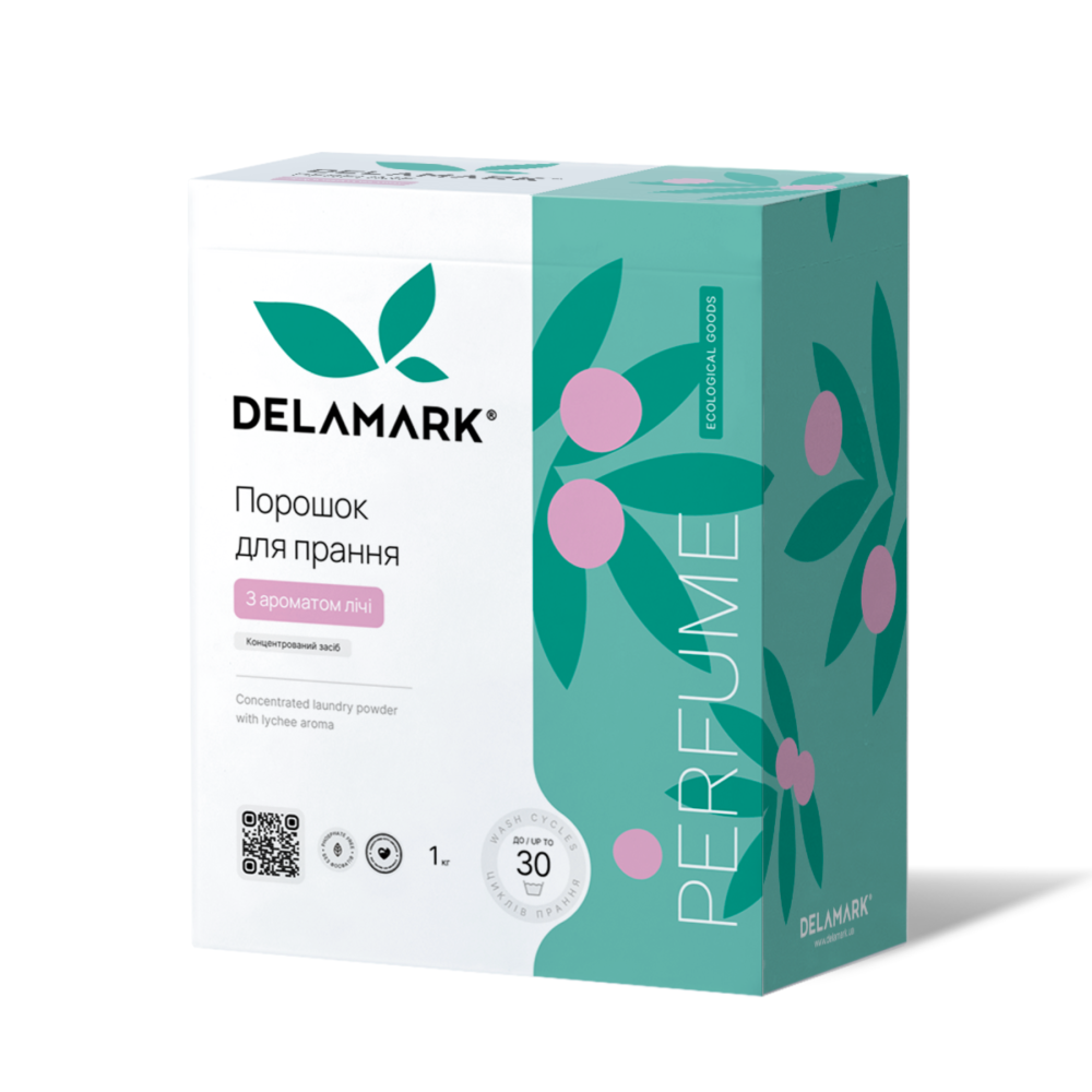 Стиральный порошок с ароматом личи DeLaMark 1 кг Киев - изображение 1