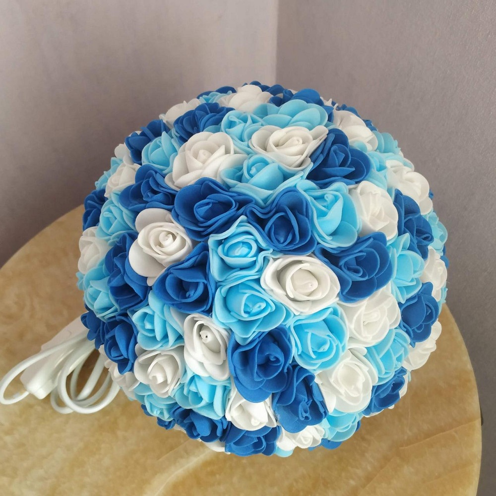 Світильник-нічник "Букет синьо-білих троянд" Дніпро - фото 9