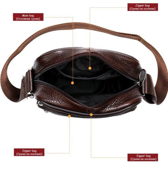 Сумка мужская кожаная Vintage 14987 Коричневая Киев - изображение 3
