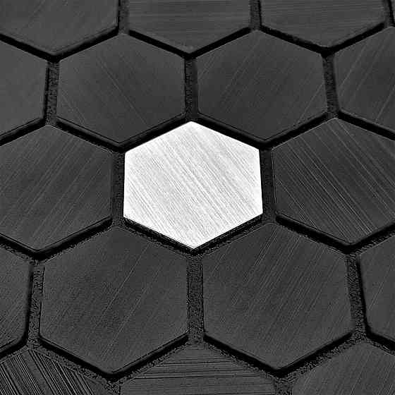 Чорна мозаїчна алюмінієва самоклеюча плитка Київ