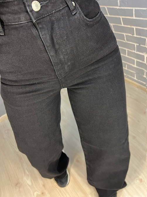 Джинсы женские Twin 1300 палаццо straight fit стрейчевые ровные от бедра черные, черный, 38, 38, 82 см, 106 см Киев - изображение 19