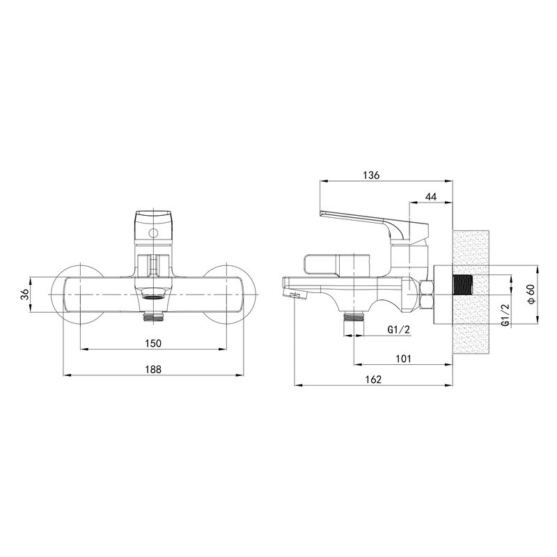 Змішувач для ванни Mixxus Premium MONE 009 EURO Graphite MI6782 - стиль та якість Харків - фото 2