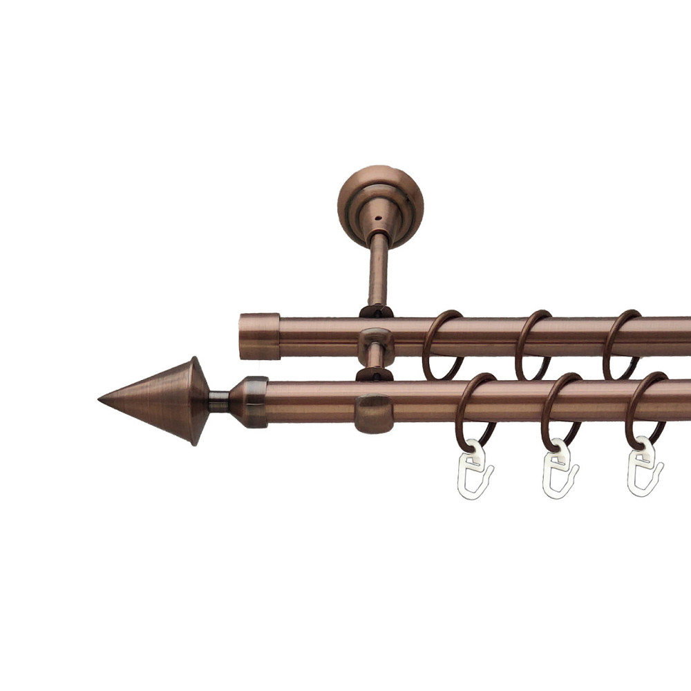 Карниз Orvit Фіорі металевий дворядний відкритий Мідь 19\19 мм 200 см (00-00012154) Львов - изображение 1