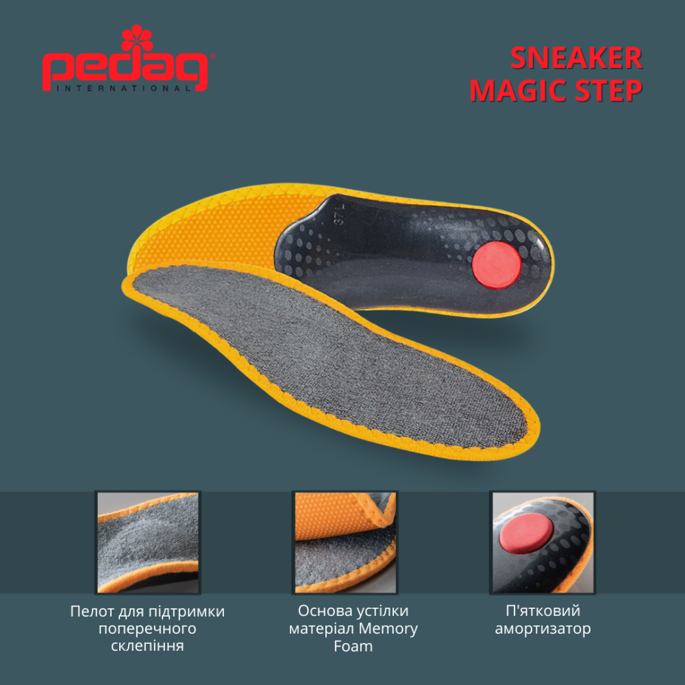 Ортопедическая каркасная стелька – супинатор для закрытой обуви SNEAKER MAGIC STEP 180 Pedag 37 Днепр - изображение 4