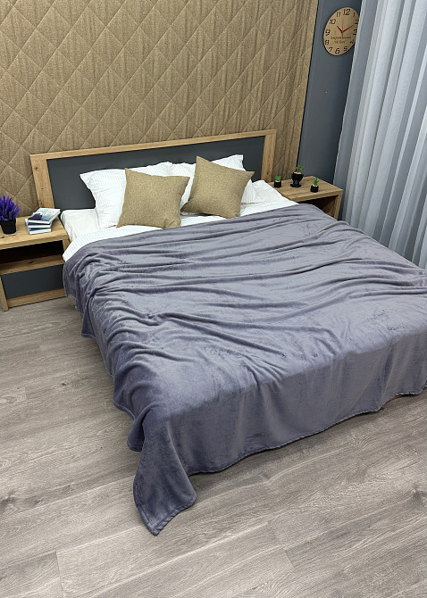 Плед-покривало Decorator WellSoft 180х210 см однотонний Бузково-сірий (87-263) Київ - фото 3