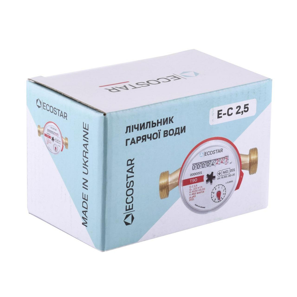 Счетчик горячей воды ECOSTAR DN15 1/2″ без штуцера L110 E-C 2,5 Киев - изображение 2