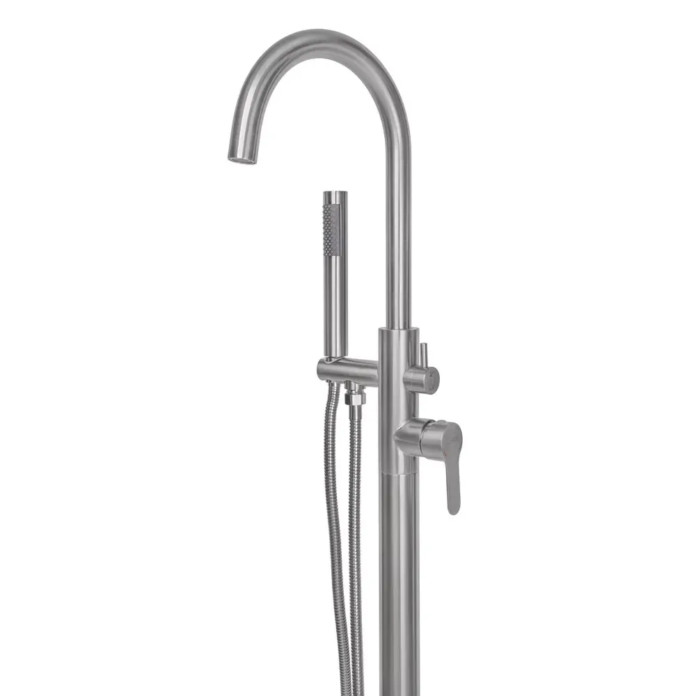 Смеситель для ванны напольный Wezer EKO19A-01 нержавеющая сталь Киев - изображение 6