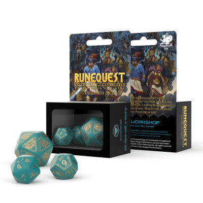 Набір кубиків для настільних ігор Q-Workshop RuneQuest Turquoise gold Expansion Dice (3 шт.) (SRQE97) Вінниця - фото 2