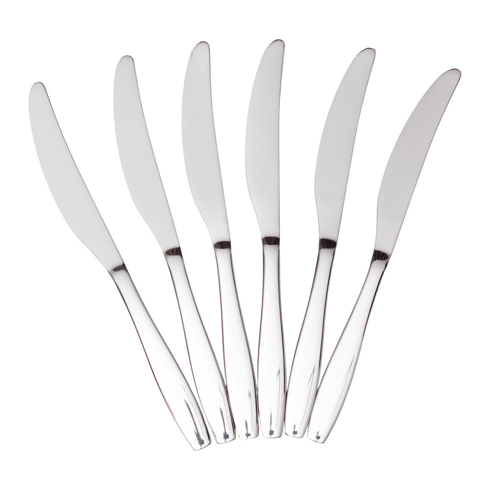 Набір столових ножів 6 штук з нержавіючої сталі 23.5 (см) Срібло HP-8-21 Коломия - фото 1