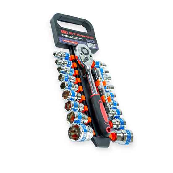 Набір головок 1/2" 20 шт, 8-30 мм з тріщ., Подовж. (планшет) Мукачево