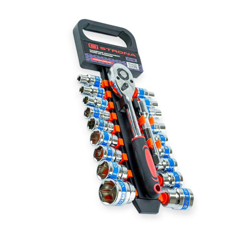 Набір головок 1/2" 20 шт, 8-30 мм з тріщ., Подовж. (планшет) Мукачево - фото 1