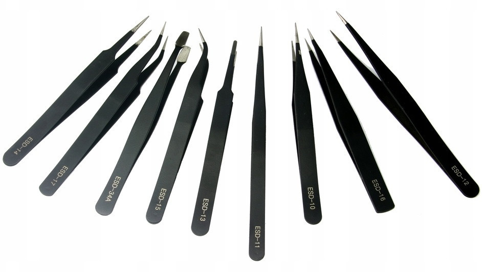 Набір прогумованих антистатичних пінцетів 9 шт у чохлі Mar-Pol (M66799) Нововолинськ - фото 3