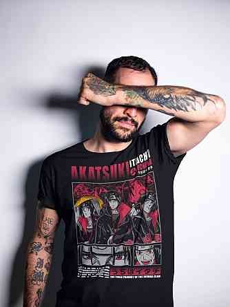 Футболка з аніме принтом Наруто оверсайз (S/M/L) Чорний AnimeJ0391 Дніпро