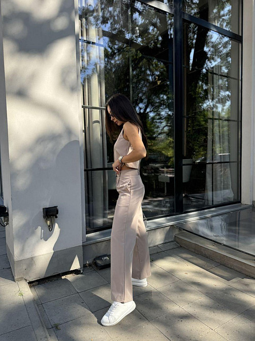 Жіночий брючний костюм двійка: жилет і штани турецька костюмка Капучино, 42 Одеса - фото 9