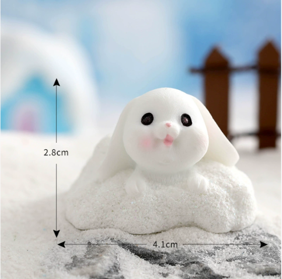 Новорічні фігурки Зайці бешкетники Набір 12 фігурок для флораріуму, міні-саду, мікроландшафту, новорічних інсталяцій Одеса