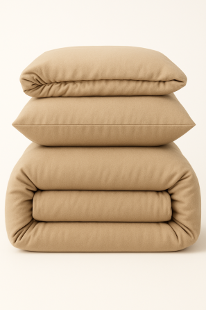 Ecotton Підковдра на блискавці Ecotton полуторний 150х215 см фланель з бавовни Beige бежевий Коломыя