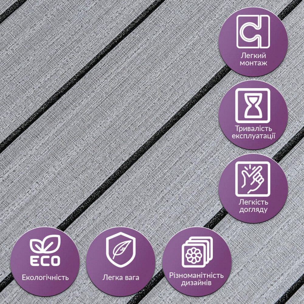 Покрытие виниловое самоклеющееся 3D рейки 600х600х2,8мм Тик седой SW-00002206 Днепр - изображение 5