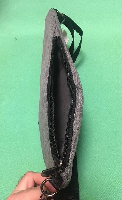 Чоловіча сумка через плече сіра - розмір сумки 35*19см, одне відділення спереду, та 1 бокові кішені Київ - фото 4