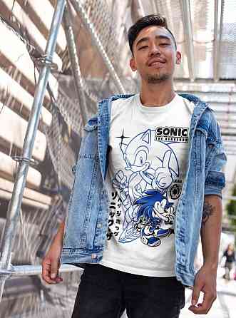 Футболка для мальчика аниме Схадов Хедгехог Хероес Соник оверсайз (рост от 165 до 180 ) Черний AnimeJ0816m Днепр