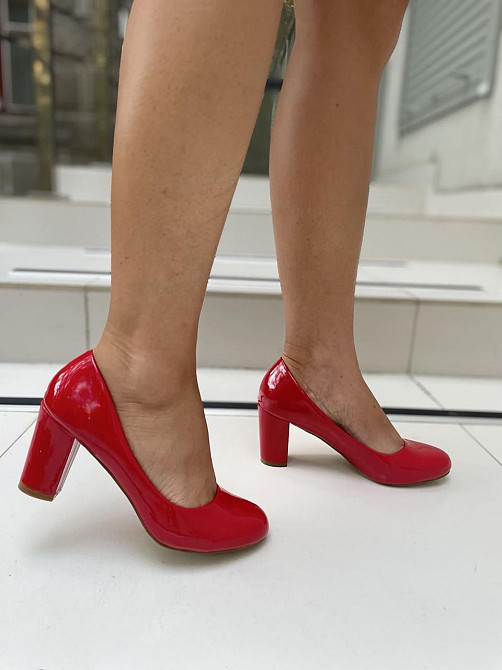 Туфлі жіночі YES MILE червоні еко-лак каблук 6см 36р. 37р. ( -1 1897) Коломыя - изображение 3