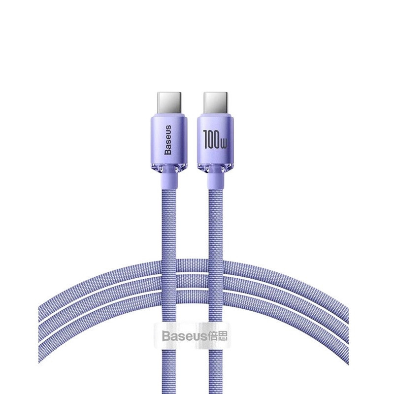 Кабель Baseus Crystal Shine Series Fast Charging Data Cable Type-C to Type-C 100W 1.2m Purple Київ - фото 4