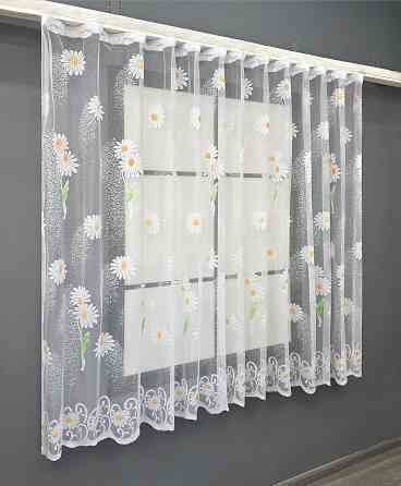 Тюль жакард VR-Textil № 1889т Арка на кухню колір білий 500х150 см (53-0091) Київ