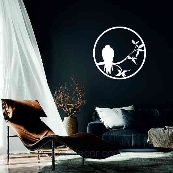 Декоративное настенное Панно «Ворон», Декор на стену 50*50 см, Белый Киев