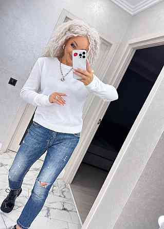 Джемпер кофта в'язаний теплий жіночий базовий Білий Київ