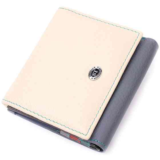 Гаманець жіночий з оригінальною монетницею із натуральної шкіри Різнокольоровий (ST Leather) Київ