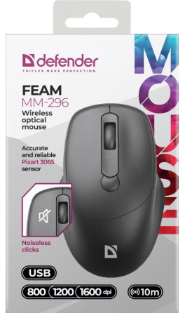 Миша Defender Feam MM-296 Black (52296) (7032508) Київ