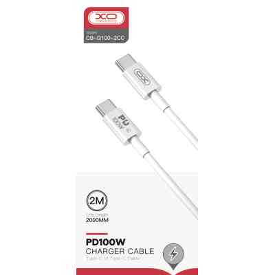 Дата кабель USB-C to USB-C 2.0m 100W white XO (CB-Q100-2CC) Винница