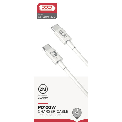 Дата кабель USB-C to USB-C 2.0m 100W white XO (CB-Q100-2CC) Вінниця - фото 2