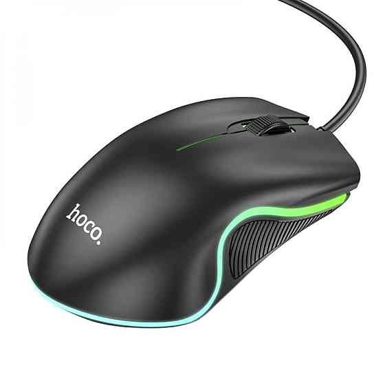 Миша Hoco GM19 Enjoy gaming luminous wired mouse Black Киев
