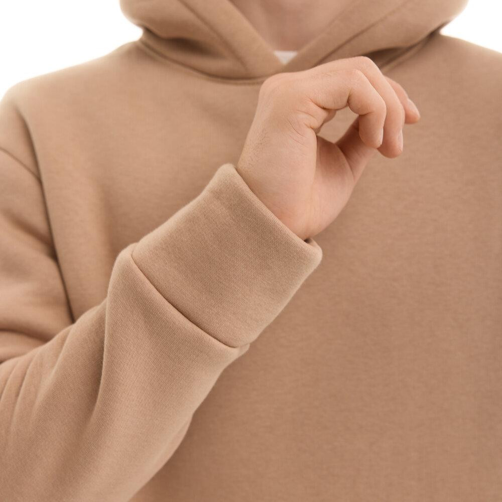 Теплое мужское худи на флисе с капюшоном песочное Pobedov 008 ЗИМА Киев - изображение 12