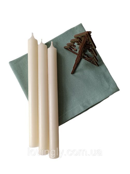 Свеча столовая Brandedby Нидерланды 240мм, цвет  Молочный. Ирпень - изображение 2