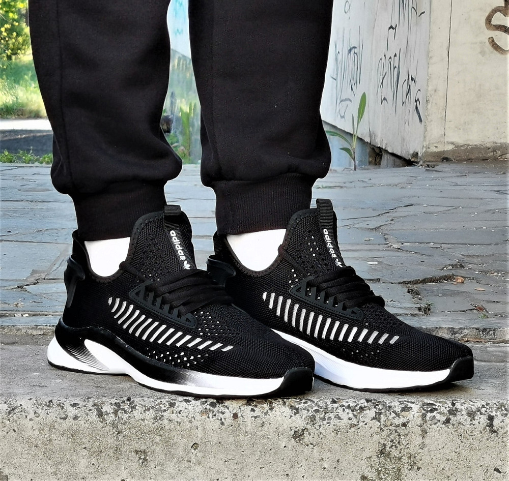 Кроссовки Adidas Мужские Черные Адидас BOOST Сеточка (размеры: 42,43,44,45) Днепр - изображение 3