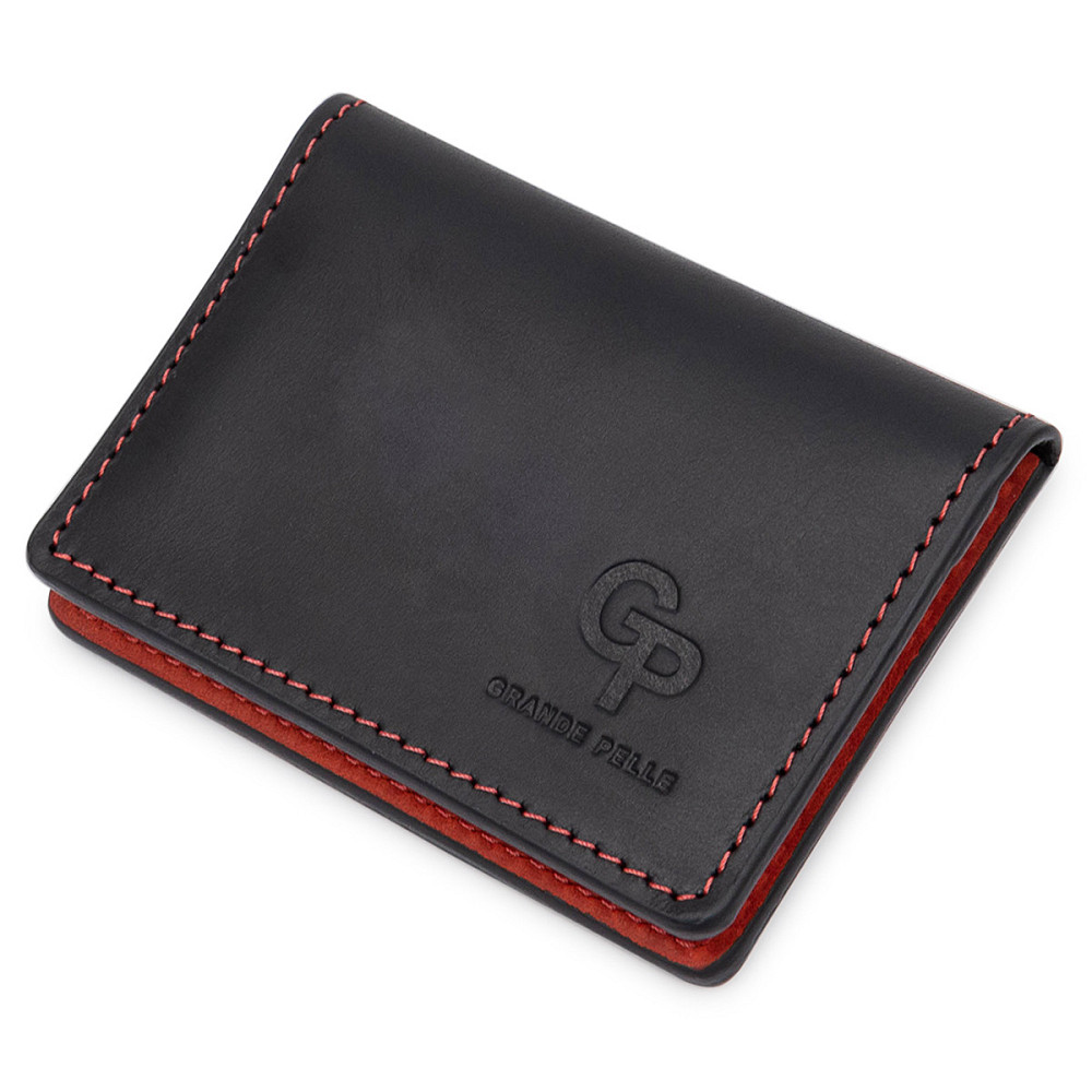 Кожаная винтажная обложка для прав GRANDE PELLE 11535 Черный Киев - изображение 1