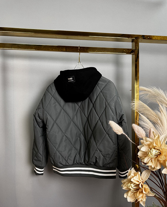 Куртка бомбер серый для мальчиков 122,128,140 Николаев - изображение 3