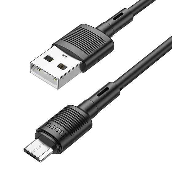 Кабель HOCO X83 USB to Micro 2.4A, 1m, PVC, PVC connectors, Black Київ