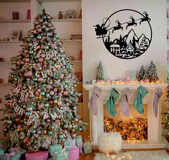 Декоративное настенное Панно «Новый год», Декор на стену 70*59 см, Черный Киев