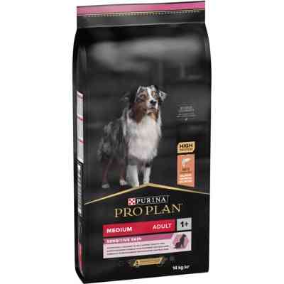 Сухой корм для собак Purina Pro Plan Dog Medium Adult Sensitive Skin с лососем и рисом 14 кг (7613035120464) Винница