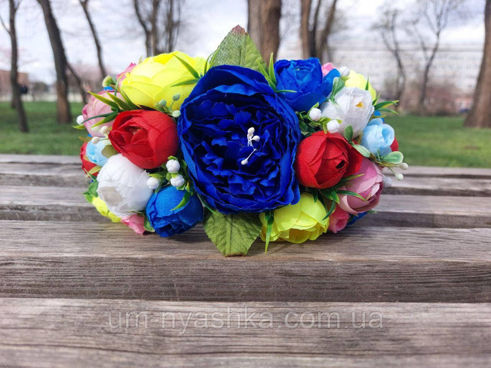Ободок обруч з квітами "Піони великий україночка" Кривий Ріг - фото 7