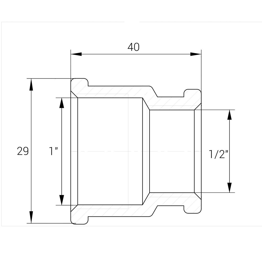 Муфта редукційна латунна 1″ВР х 1/2″ВР ливарна А0315А VA (000010731) Київ - фото 4