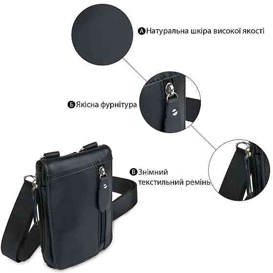 Поясний клатч Vintage 14691 Чорний Київ