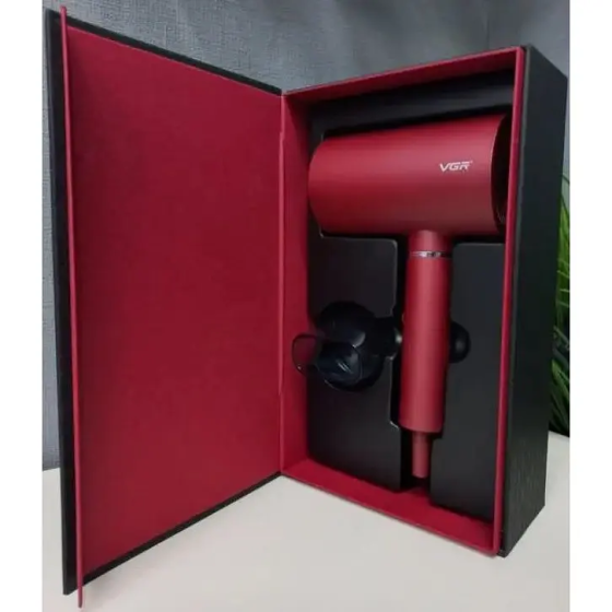 Фен VGR V-431 (2 рівні обдування, 3 рівні температури) 1800W + 1 насадка Червоний Вінниця