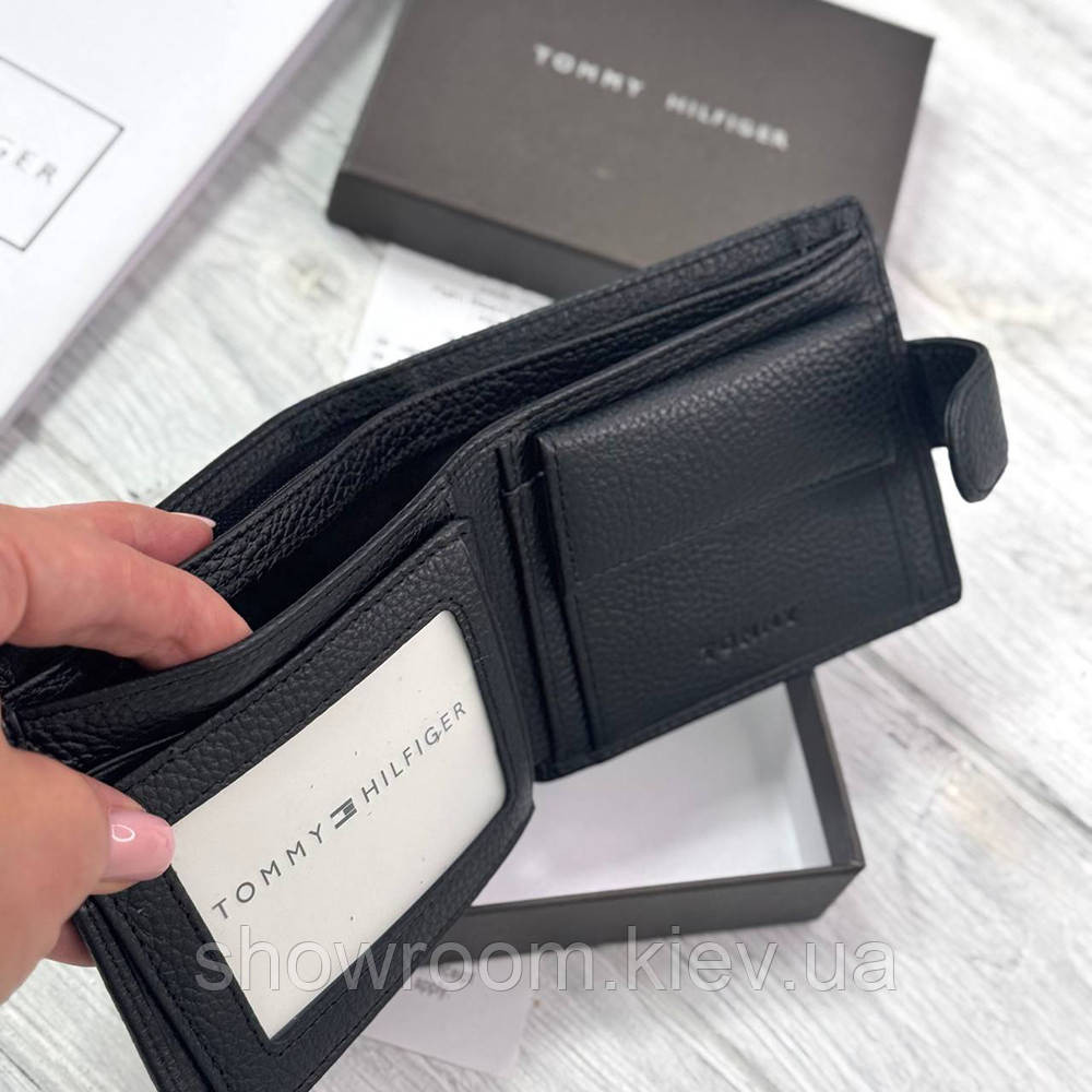 Чоловічий брендовий гаманець із натуральної шкіри на кнопці  Tommy (6605) Київ - фото 9
