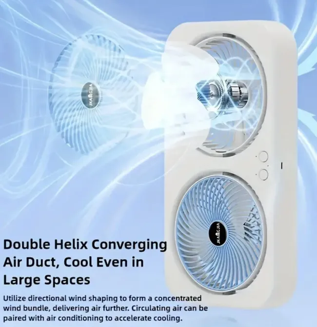 Компактный настольный вентилятор с двойным потоком воздуха и циркуляцией воздуха AND LY-879 Коломия - фото 7